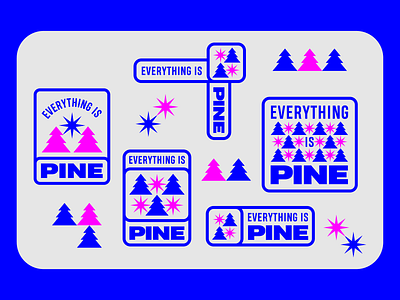 EVERYTHING IS PINE 1/6 abstract badge bold clean creative design drawing everythingispine fine illustration lockup minimalist pine sparkle star tree variations vector wordmark