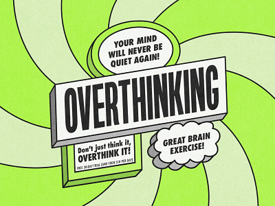 Infomercial: Overthinking anxiety creative design drawing illustration infomercial mental health overthinking procreate retro