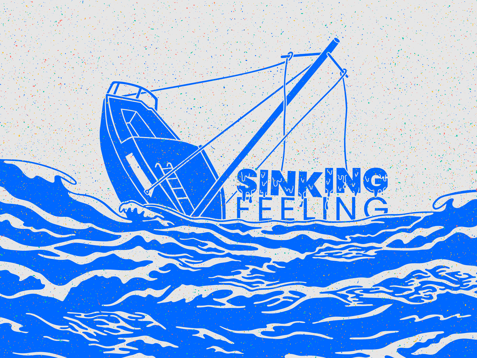 Sinking Feeling boat creative custom type design drawing illustration ocean punk sinking sinking feeling tide typography vector water waves wavves