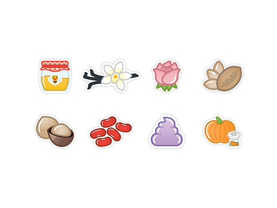 Boba Tea Specialty Flavors Icons cartoon cute icons illustration pixelgami sticker