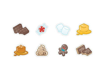 Boba Tea Candy Flavors Icons cartoon cute icons illustration pixelgami sticker
