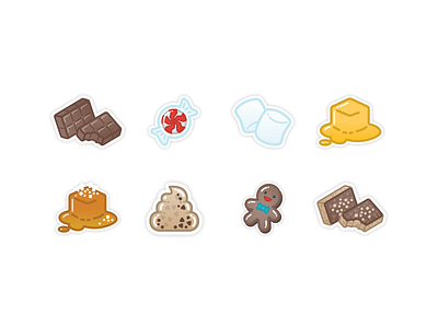 Boba Tea Candy Flavors Icons