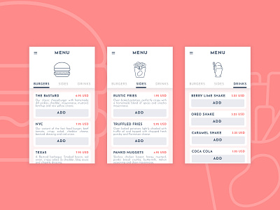 Daily UI :: 043 :: Food Menu 043 100daysofui app challenge daily 100 challenge daily ui dailyui design figma food illustration menu ui