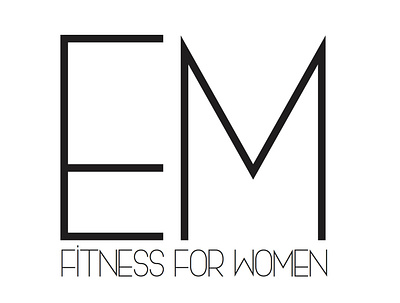 EM Fitness for Women logo minimalist type typogaphy