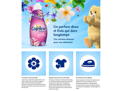 Cajoline Unilever Amazon landing key visuals and cards