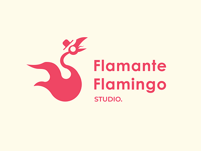 Flamante Flamingo Studio Logo brand branding design flat illustration illustrator lettering logo minimal typography vector