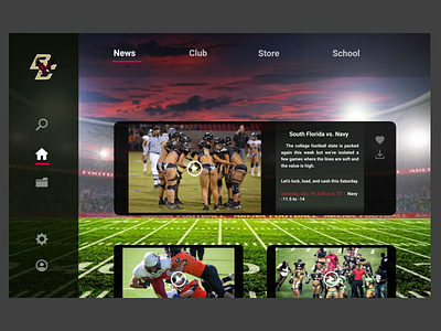 FootballTV web american american football app branding design flat game girls icon minimal sport ui ux web webdesign website