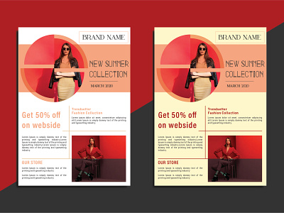 summer collection flyer branding creative design fashion flat print summer template unique vector