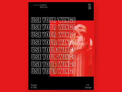 Use your wings abstract design dribbble minimal modern photoshop poster vector