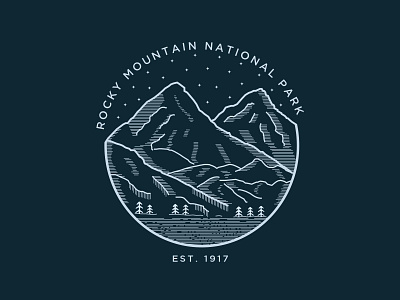 Rocky Mountain National Park branding design icon illustration logo