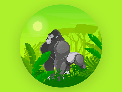 #1 Gorilla in the world cartoon chara character design graphic design illustration vector world