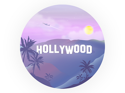 HOLLYWOOD, USA - the perfect dream lucky ticket city day design happy hollywood illustration los angeles nature relax ticket usa vector weather world