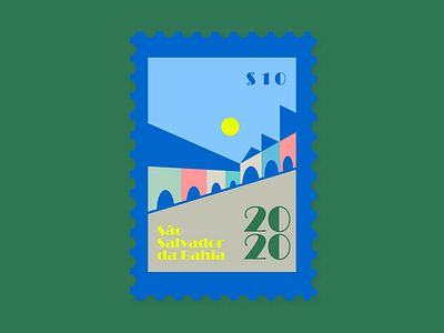 São Salvador da Bahia argentina brazil design dribbbleweeklywarmup illustration postage stamp stamp design vector