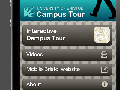Campus Tour iphone app mobile ui