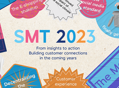 Social media trends 2023 report concept cover design graphic design illustration