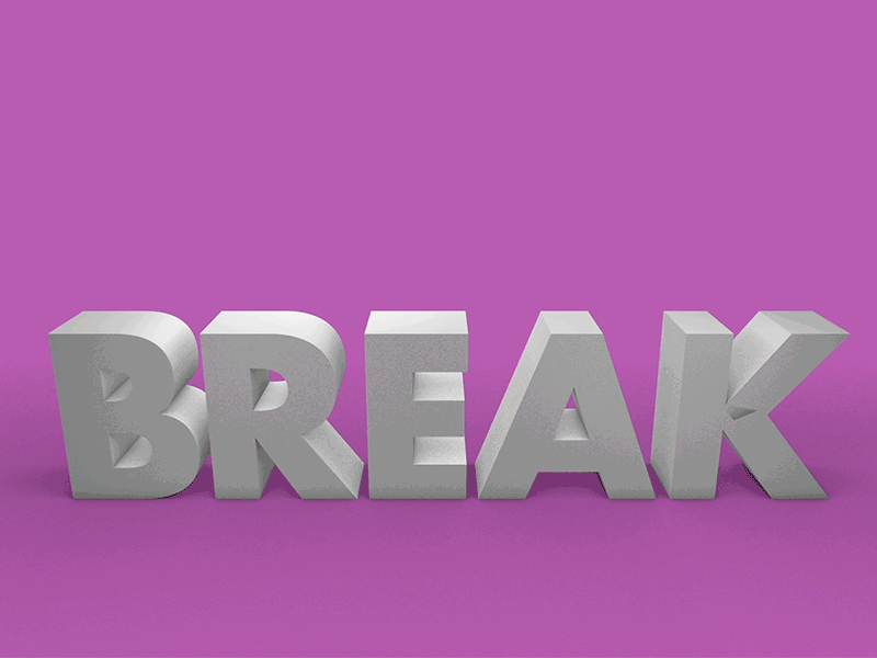 Break – Daily 3D Animation Day 27 3d animate break cinema 4d daily gif graphic design render smash thrausi