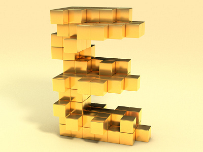 E - 36 Days of Type 36 days of type 3d character cinema 4d letterform modelling typography