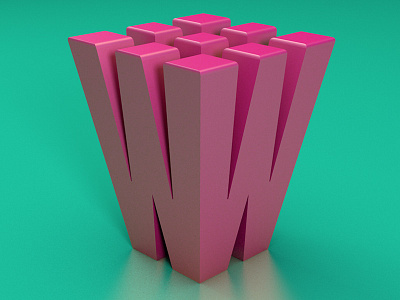 W – 36 Days Of Type 36 days of type 3d character cinema 4d letterform modelling typography