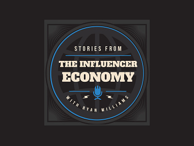 The Influencer Economy Logo black economy logo podcast retro