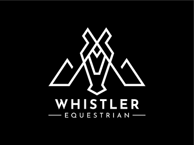 Equestrian Logo brand branding design digital equestrian geometric horse horses illustration logo mark mountains vector whistler