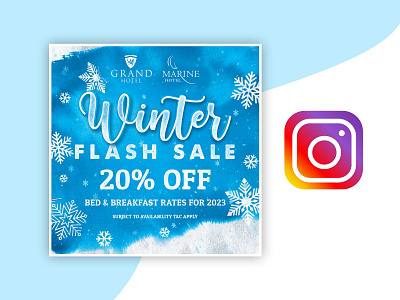 Social Media Design - winter flash sale instaram post social media design