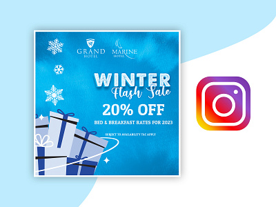 Social Media Design - winter flash sale graphic design instagra post social media post