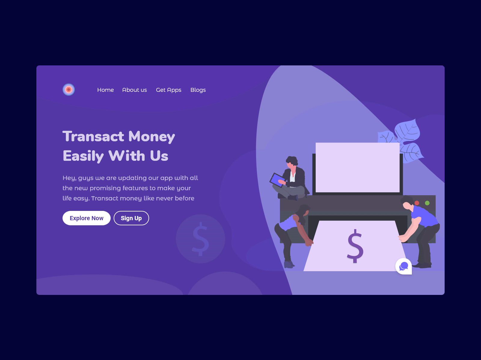 Money Transaction App | Support | Prototype | Adobe XD adobeuichallange adobeuichallange adobexd application design financial app design financial app ui landing page design landingpage messenger on web money transaction website ui challange uiux