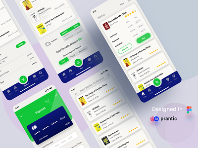 Online Bookstore, | App Design | BookShop UI By Iftekhar application design best bookstore app design books bookshop bookstore bookworm clean ui green and blue html css mobile app mobile app design mobile ui uxdesign