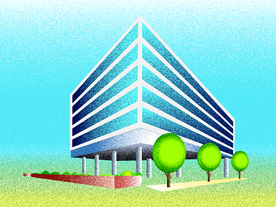 Grain effect Illustration, Building front view