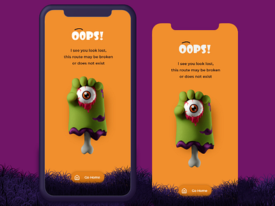 Mobile 404 page design 3d 404 cool illustration mobile design mockup