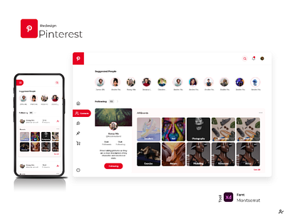 Pinterest Redesign creative inspiration mobile app pinterest redesign simple social app web webapp xd