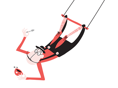 Trapeze master circus illustrations