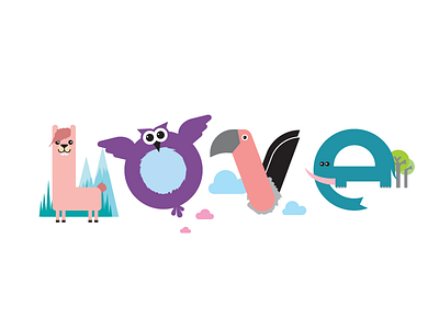 the animal alphabet project - LOVE alphabet animal illustrations vector