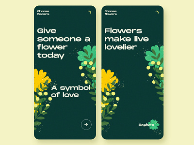 Choose flowers adobe xd app branding colors dark theme darkui design illustration mobile mobile app mobileui pantone tbilisi ui ui design ux ux design web web concept webdesign