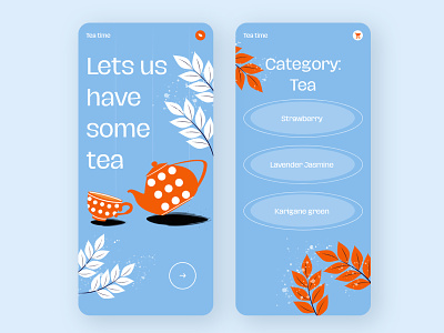 Tea time adobe xd app appconcept appdesign branding colors concept design illustration lightmode lightui mobile ui mobiledesign tbilisi ui uidesign ux ux design