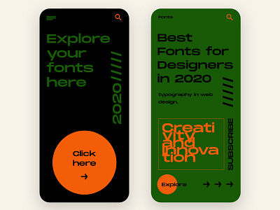 Fonts /// adobe xd app branding colors concept design explore fonts illustration layout mobile app mobile design mobile ui mobile ux subscribe tbilisi ui ux ux design
