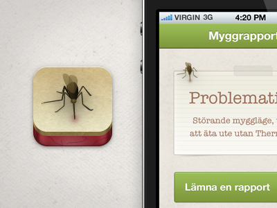 ThermaCELL iPhone american typewriter app bug green gui helvetica neue icon ios iphone mosquito note retina skin texture