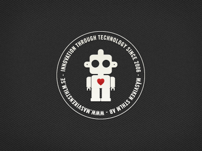 Technology = Love heart logo love robot stamp