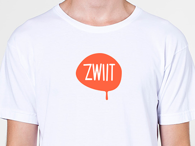 Zwiit White Tee branding fun logo merchandise orange playful t shirt zwiit