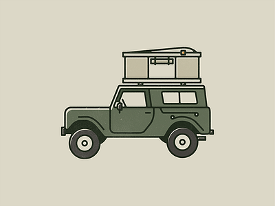 Scout camp camping design illustration jeep line mono print scout vector