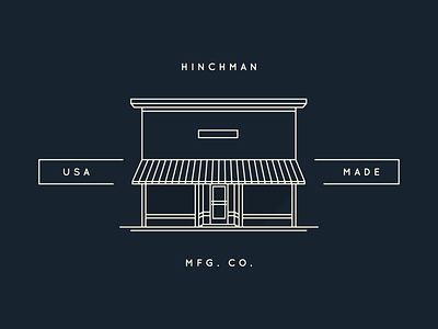 Hinchman MFG. CO. branding building co. illustration line logo mfg michigan mono shadow vector