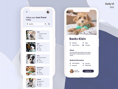 User Profile_DailyUI 006 006 dailyui dailyui 006 dailyuichallenge dog dog adoption illustration ui