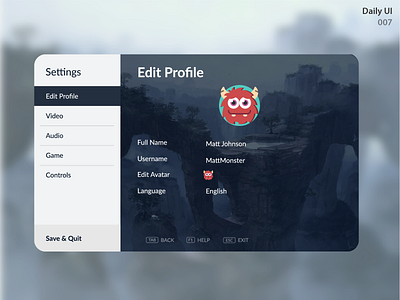 Settings_DailyUI 007 007 dailyui dailyui007 dailyuichallenge settings page