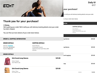 Email Receipt_DailyUI 017 dailyui dailyuichallenge email receipt
