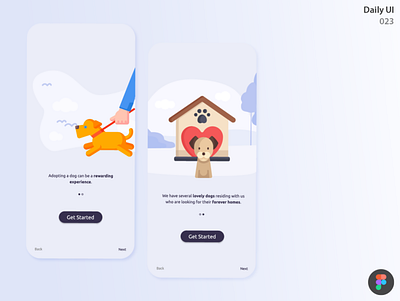 Onboarding_DailyUI 023 023 daily ui 023 dailyui dailyuichallenge onboarding pet adoption