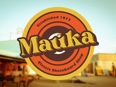 Mauka logo - classic skateboard shop 1970s 70s adobe illustrator adobe photoshop brand brand design branding design logo skate skateboard surf surfing typography vector vector illustration