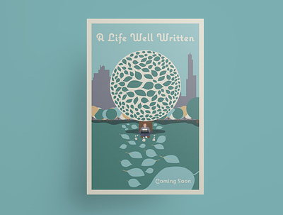A Life Well Written movie poster author central park film poster flat design illustration movie poster poster poster art poster design vector vector art vector illustration wesanderson writer