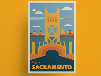Sacramento vintage travel poster