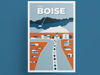 Boise vintage travel poster