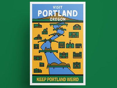 Portland vintage travel poster